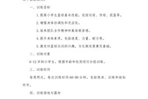 青少年长久的篮球训练计划，（大众化）